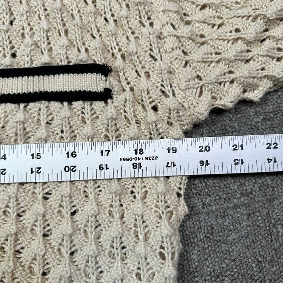 Heartloom Sybil Sweater Cream & Black Women's Size Large Sheer Lightweight - Picture 4 of 7